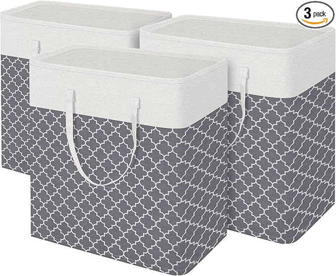 BlissTotes 3-Pack Laundry Basket, Freestanding＆Waterproof Laundry Hamper by BlissTotes