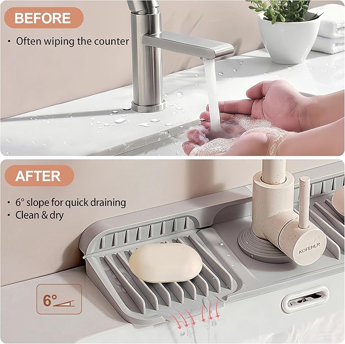 14.5 inch Silicone Faucet Mat for Kitchen Sink - Image 3