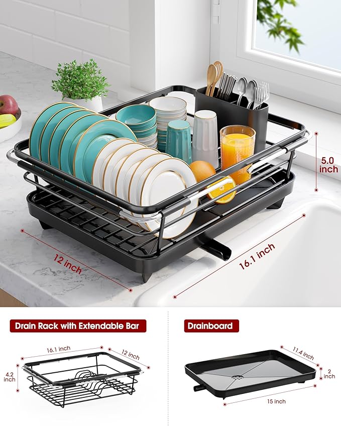 Extendable Dish Drying Rack Over Sink - Image 4