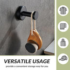 APLusee Matte Black Robe Towel Hook, 304 Stainless Steel Round Coat Hook - Image 5