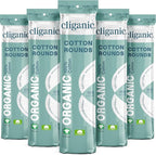 Cliganic Organic Cotton Rounds Makeup Remover Pads, Hypoallergenic, Lint-Free | by Cliganic