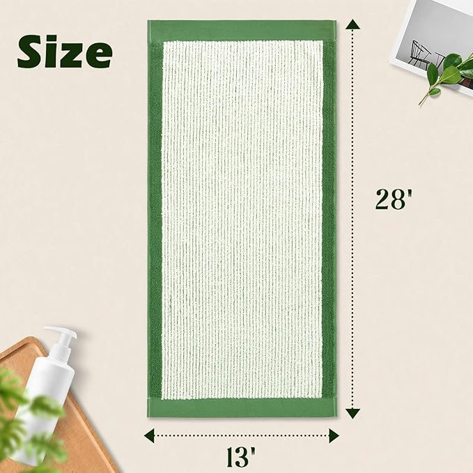 Cleanbear Green Hand Towels for Bathroom, 4 Pack Cotton Towels - Image 2