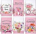 Geyoga 6 Pcs Spring Floral Kitchen Towels Flamingo Dish Hand Towels Sunflower by Geyoga