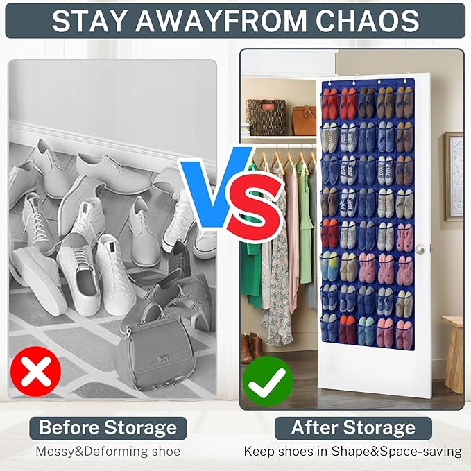 40-Pocket Over the Door Shoe Organizer - Image 4