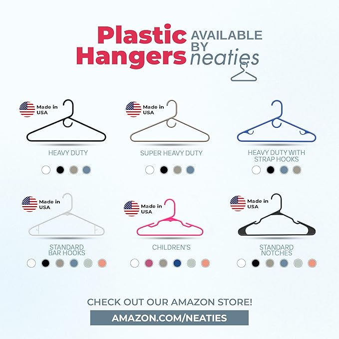 Neaties Super Heavy Duty Clothes Hangers 100+ Pack – Made in The USA - 10lb - Image 7