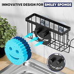 Sponge Holder for Kitchen Sink, Sink Caddy Smiley Face, 4-in-1 Sponge Holder - Image 4