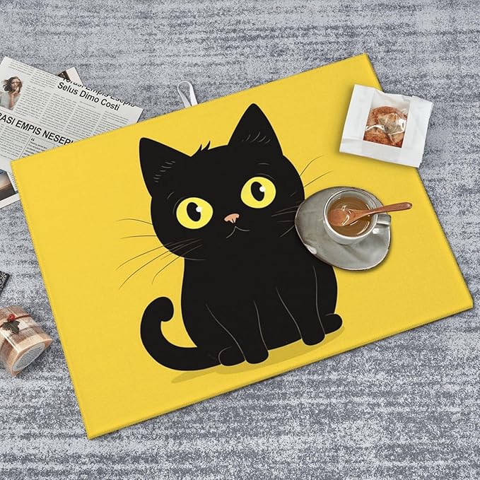 Cat Dish Drying Mat for Kitchen Counter Decor 18x24 Inch Floral Absorbent - Image 8