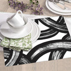 Black and White Abstract Curved Dish Drying Mats, Absorbent Microfiber Modern - Image 5