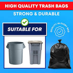 Tasker 44-45 Gallon Trash Bags Heavy Duty, Extra Large Black Trash Bags - Image 5