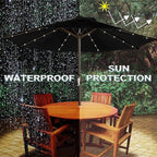 Blissun 9 ft Solar Umbrella, 32 LED Lighted Patio Umbrella, Table Market Umbrella, Outdoor Umbrella for Garden, Deck, Backyard, Pool and Beach (Black) - Image 5