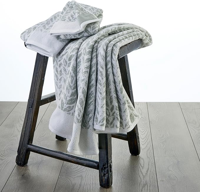 SKL Home Distressed Leaves 100% Turkish Cotton Premium 2-Piece Hand Towel Set - Image 4