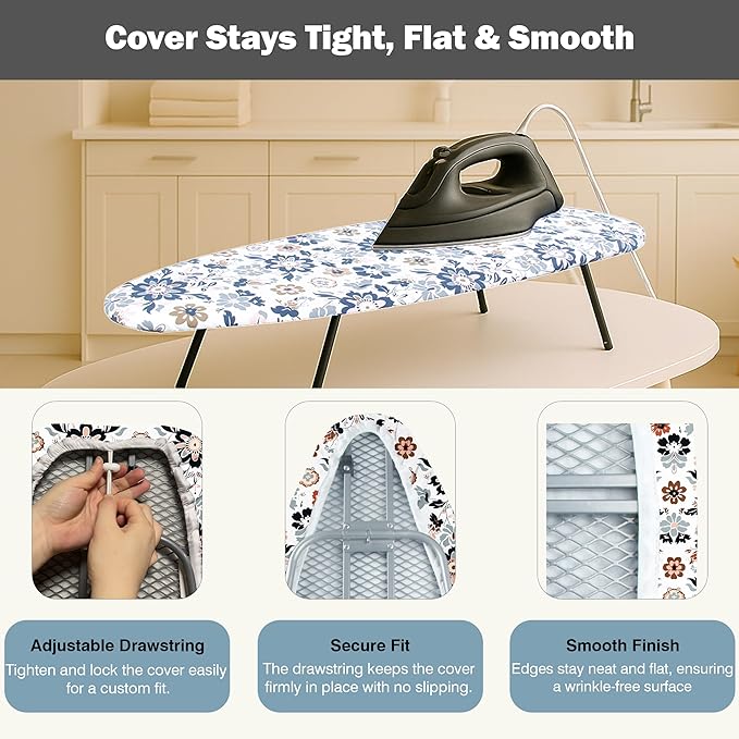 Small Ironing Board Cover and Pad 12"x32" Small Iron Board Cover - Image 4