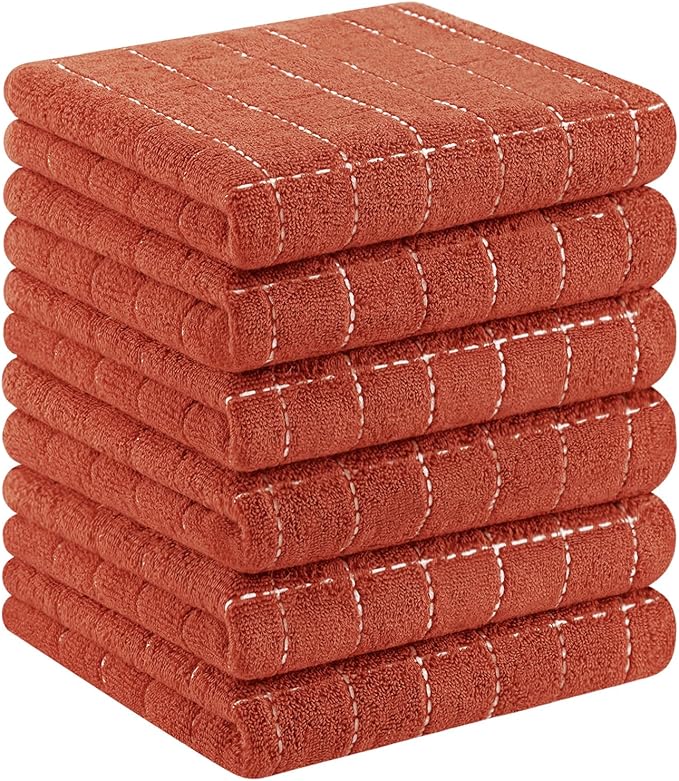 Homaxy 100% Cotton Terry Kitchen Towels, Checkered Designed, Soft and Super by Homaxy