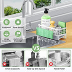 Self-Draining Kitchen Sink Caddy, Rustproof Non-Slip Sponge Holder - Image 3