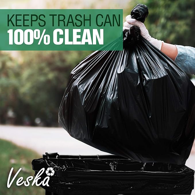 Veska 55 Gallon Trash Bags Heavy Duty, 55-60 Gallon Trash Bags Large Black - Image 8