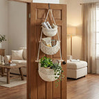 3 Tier Hanging Fruit Basket, Jute Wall Baskets, Hanging Produce Baskets - Image 5
