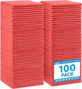 HOMEXCEL Red Microfiber Cleaning Cloth 100 Pack, Microfiber Towel by HOMEXCEL