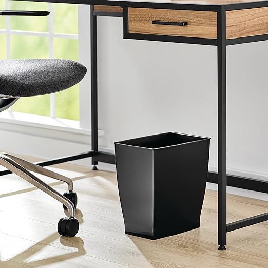 iDesign Small Plastic Bathroom Trash Can, Slim Rectangle Garbage Bin - Image 5