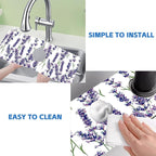 Watercolor Lavender Bunches Kitchen Sink Splash Guard Mat Absorbent Fast Drying - Image 5