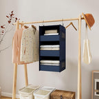 3-Shelf Hanging Closet Organizer and Storage, Foldable Hanging Closet Shelves - Image 2