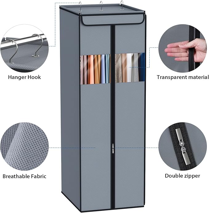 Zilink Garment Bags for Hanging Clothes 54" Hanging Garment Bags for Closet - Image 5