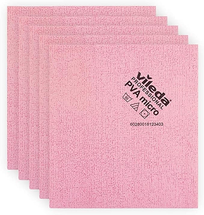 Vileda 143586 Micro Cleaning Cloth, 5 Pieces, 38x35 cms by Vileda+Professional