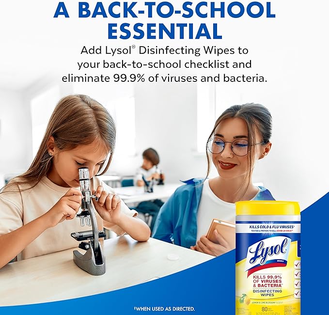 Lysol Disinfecting Wipes Bundle, Home Apartment Dorm Room Essentials and - Image 9