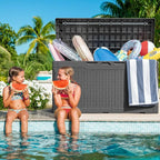 Greesum 100 Gallon Resin Deck Box Large Outdoor Storage with Cushions for Patio Furniture, Garden Tools, Pool Supplies, Weatherproof and UV Resistant, Lockable,Gray - Image 3