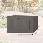 Suncast 50 Gallon Plastic Deck Box with Molded Lockable Feature and Weathertight Construction for Home, Patio, Lawn, and Garden Storage, Gray - Image 2