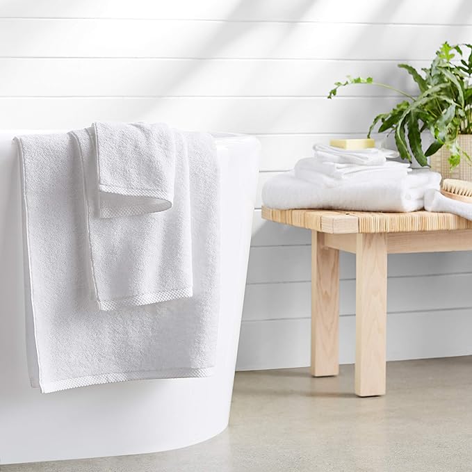 Amazon Basics 100% Cotton Lightweight Quick-Dry Bath Towel Set - Image 8