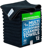 MW PRO Microfiber Cleaning Cloths Black by MicrofiberWholesale
