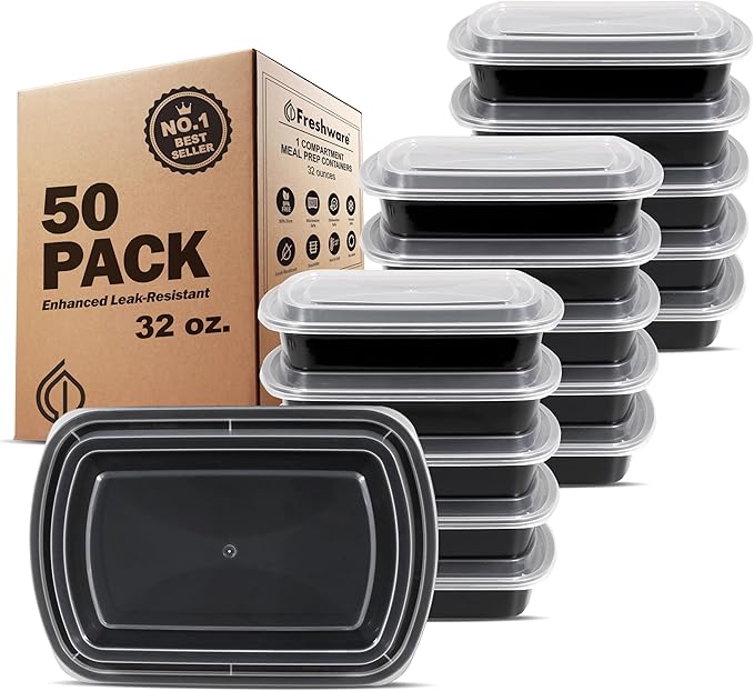 Freshware Meal Prep Containers 1 Compartment by Freshware