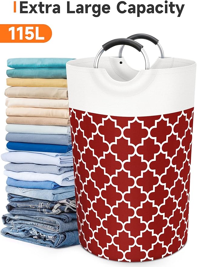 Large Laundry Basket Laundry Hamper Bag Washing Bin Clothes Bag Collapsible Tall - Image 5