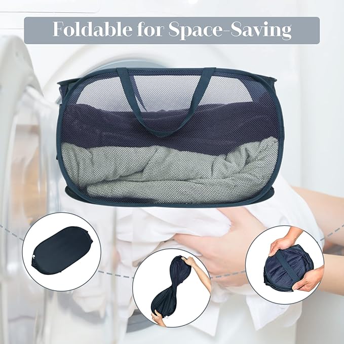 4 Pack Collapsible Laundry Baskets, Foldable Laundry Basket - Image 8