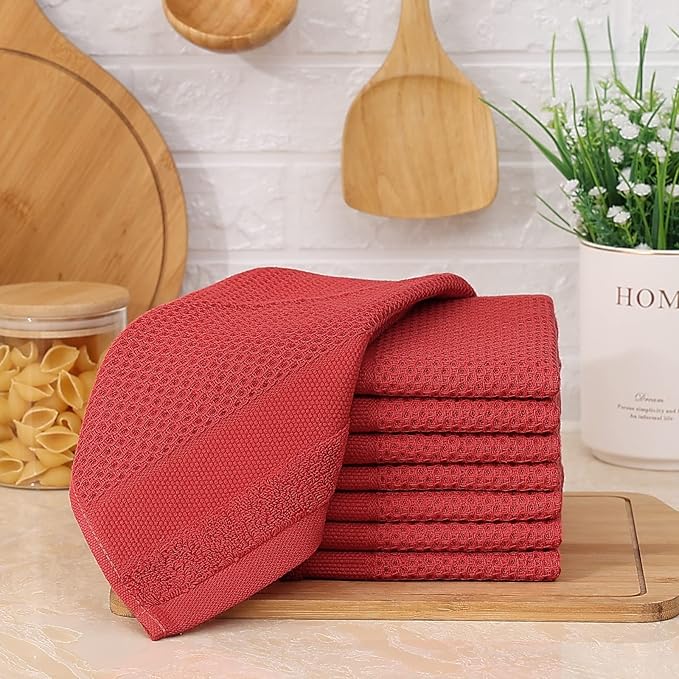 Homaxy 100% Cotton Dish Cloths, 8 Pack - Image 3