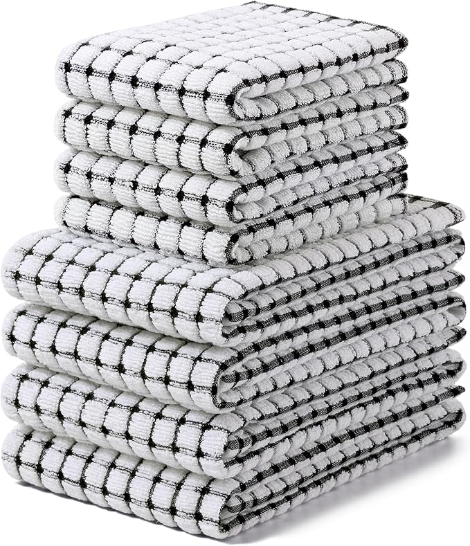 Homaxy Kitchen Towels and Dishcloths Set, 16 x 25 and 12 x 12 Inches, Super by Homaxy