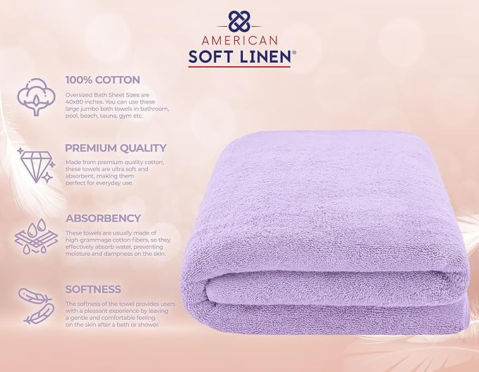American Soft Linen 100% Cotton 600 GSM Turkish 40x80 Oversized Bath Towel Sheet - Image 4