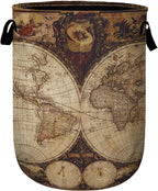 World Map Laundry Basket, Laundry Hamper Collapsible Oxford Cloth by ANTJOO