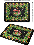 Giwawa Tropical Flamingo Dish Drying Mat Palm Leaves Absorbent Dishes Drainer - Image 2