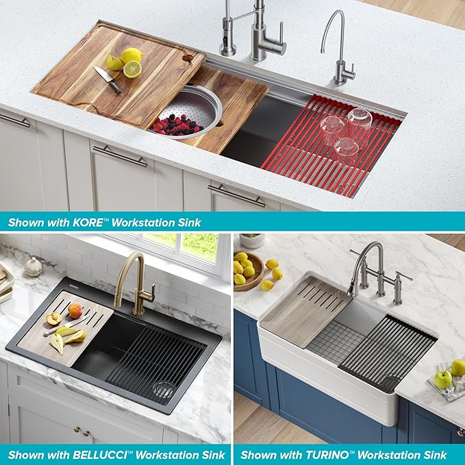 Kraus Multipurpose Workstation Sink Roll-Up Dish Drying Rack, Colander and - Image 4