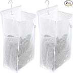 2 Pcs Hanging Collapsible Breathable Mesh Laundry Hamper, Hanging Laundry Bag by Unknown