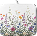 Giwawa Flower Herbs Dish Drying Mat Botanical Plant Dishes Drainer Mat 16x18 by Giwawa