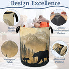 Bear Laundry Basket, Oxford Cloth Golden Mountain Forest Laundry Hamper - Image 4