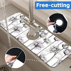 Water Lily Flower Kitchen Sink Splash Guard Mat Absorbent Fast Drying Mat - Image 7