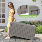 Outdoor Storage Box, Resin Deck Boxes Indoor and outdoor, Waterproof Storage Box Lockable Lid (Grey, 75 Gallon) - Image 5