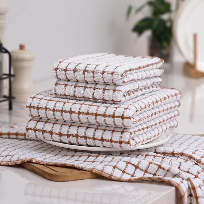 Homaxy Kitchen Towels and Dishcloths Set, 16 x 25 and 12 x 12 Inches, Super - Image 8