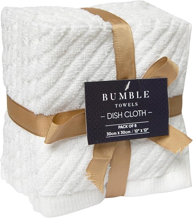 Bumble Towels Premium Kitchen Dish Cloths | 8 Pack | Diagonal Deluxe Dish Cloth - Image 3