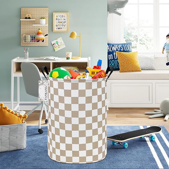 FANKANG Storage Basket, Nursery Hamper Canvas Laundry Basket Foldable - Image 3