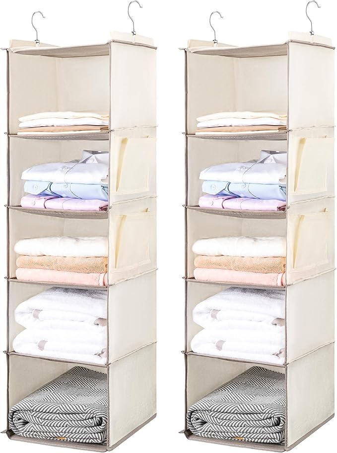 BOOMIBOO Hanging Closet Organize and Shelves，5-Hanging Shelf by BOOMIBOO