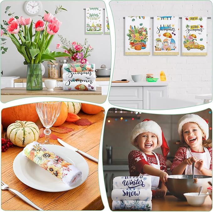 12 Pcs Seasonal Kitchen Towels Set - Image 6